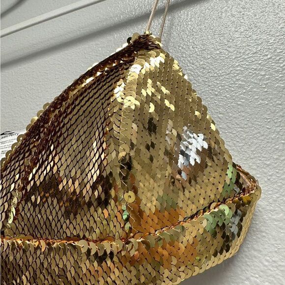 Alex Perry Sequin Embellished Bra Top Gold - Picture 7 of 7